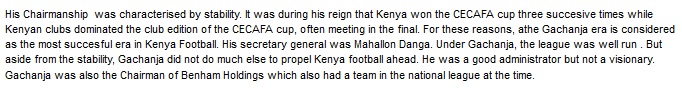 Clement Gachanja Kenya Football