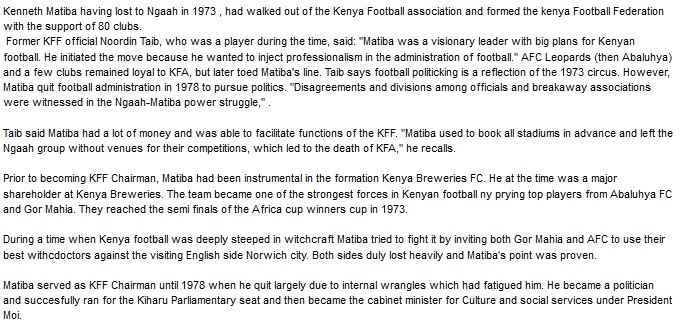 Kenneth Matiba Kenya Football