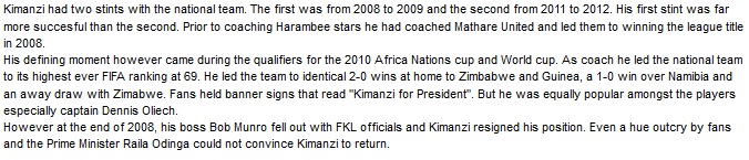 Francis Kimanzi Kenya coach