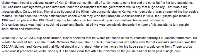 Henri Michel Kenya harambee stars coach