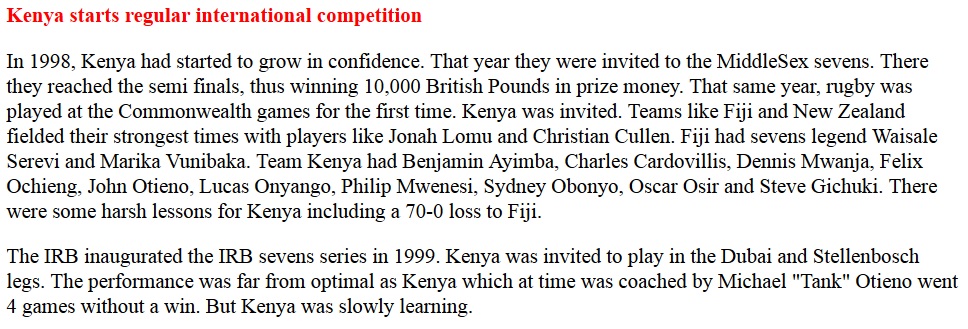 Kenya sevens starts regular competition